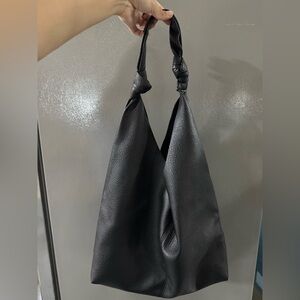 Black Leather Tote Bag